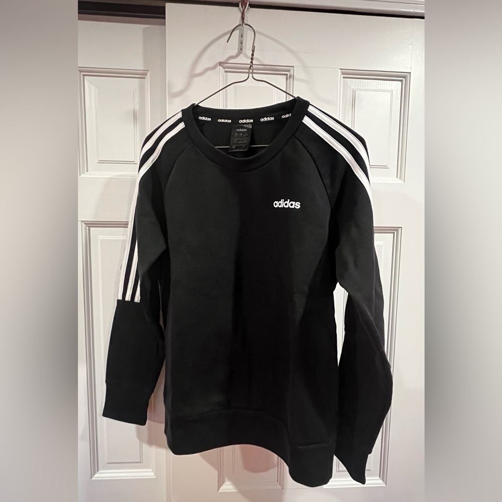Adidas Black Sweatshirt with White Stripes